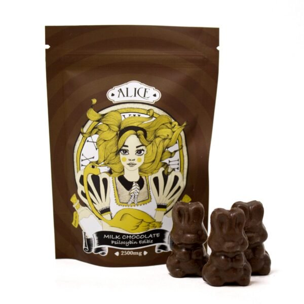 alice-milk.jpeg Alice Milk Chocolate Mushrooms (2500mg)